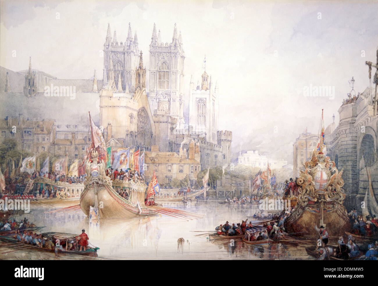 "Der Lord Mayor es Show in Westminster", 1830. Künstler: David Roberts Stockfoto