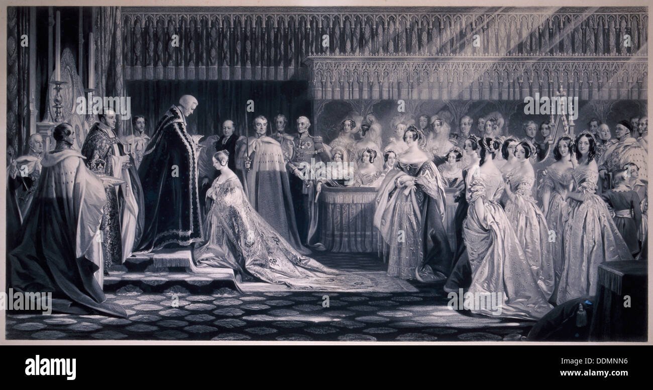 Königin Victorias Krönung, 1838. Künstler: Samuel Cousins Stockfoto
