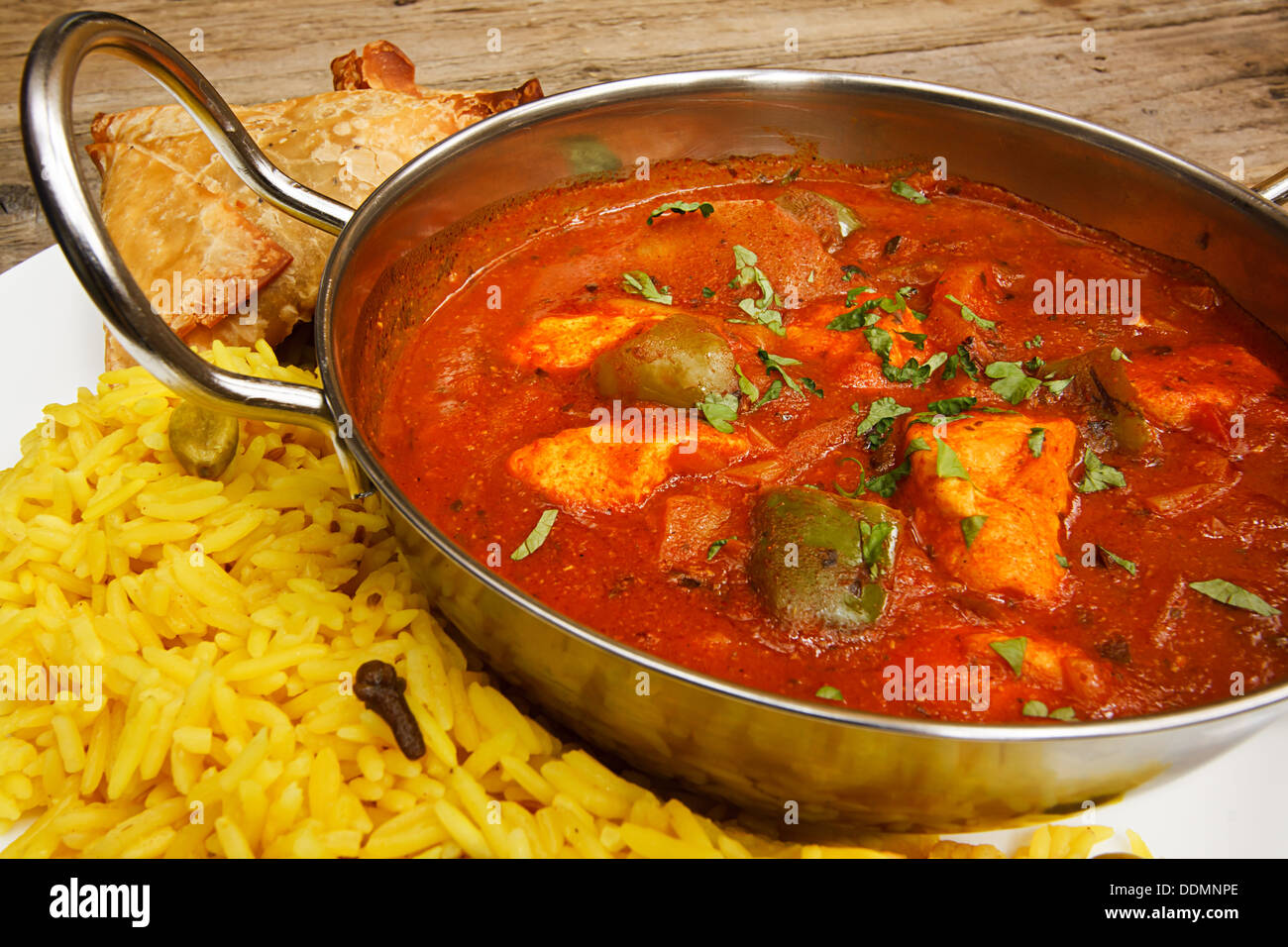 Chicken Jalfrezi ein beliebtes indisches Curry am östlichen restaurants Stockfoto