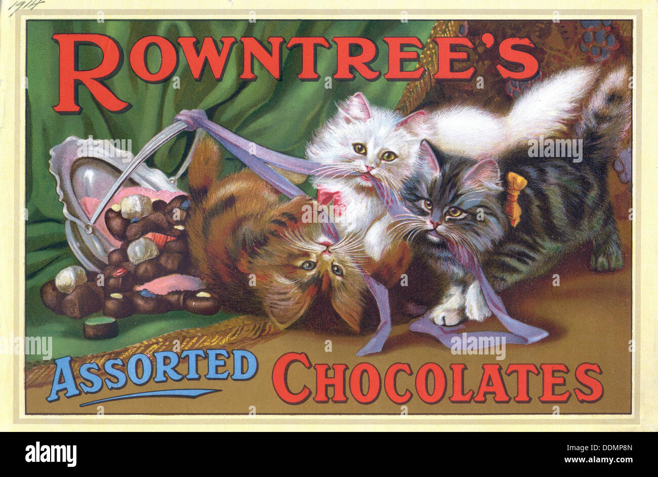 Box Startseite für Rowntree's gemischten Pralinen, 1914. Artist: Unbekannt Stockfoto