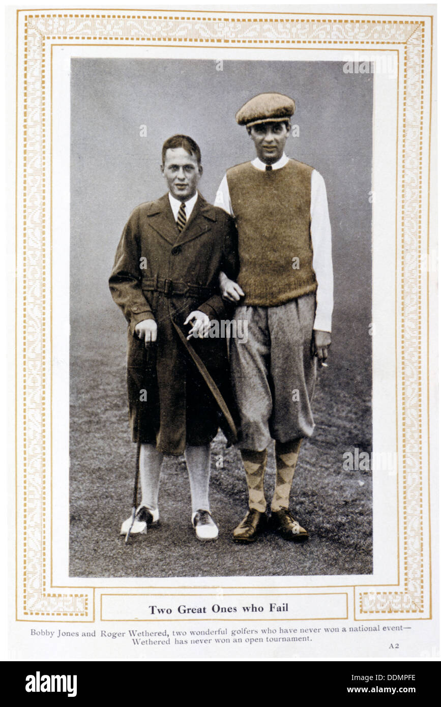 "Zwei Großen, Die Nicht' - Bobby Jones und Roger Wethered, c 1920. Artist: Unbekannt Stockfoto