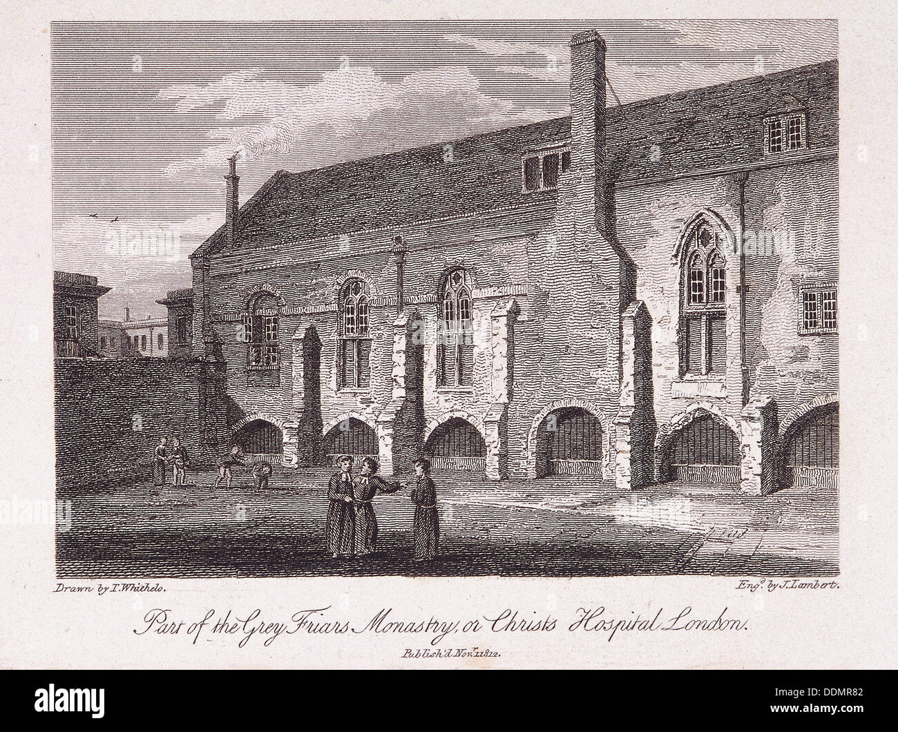 Christi Hospital in London, 1812. Künstler: James Lambert Stockfoto