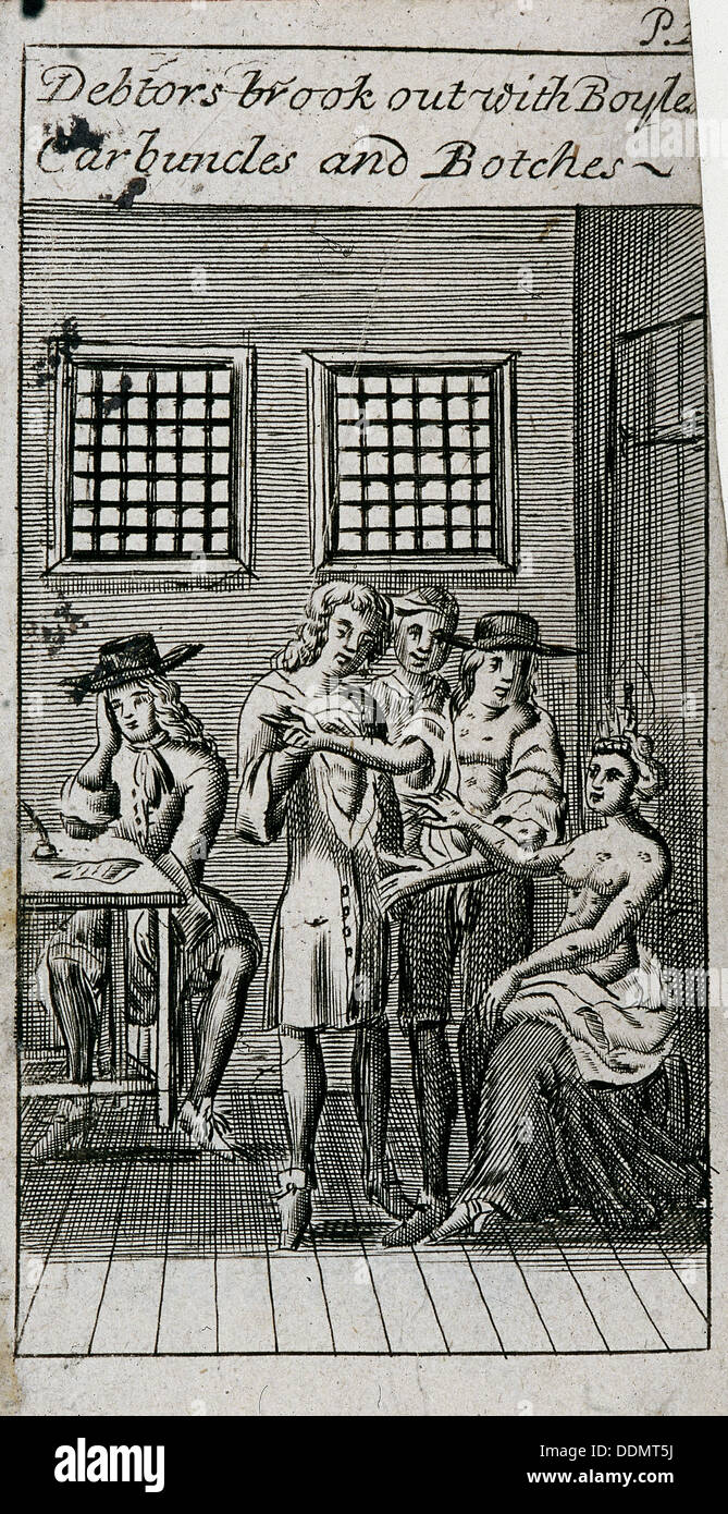 Fleet Prison, London, 1691. Künstler: Anon Stockfoto