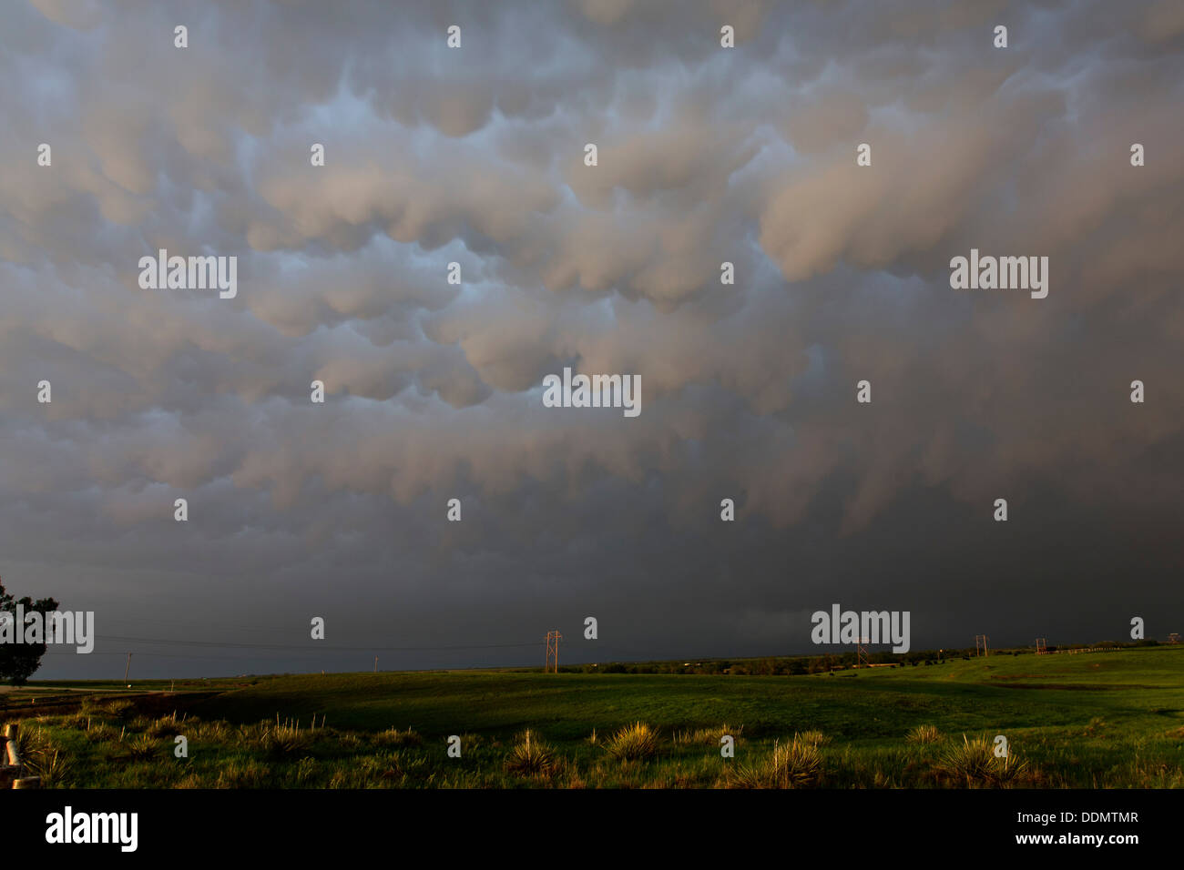 Schwerer Sturm bei Sonnenuntergang, Kansas Stockfoto