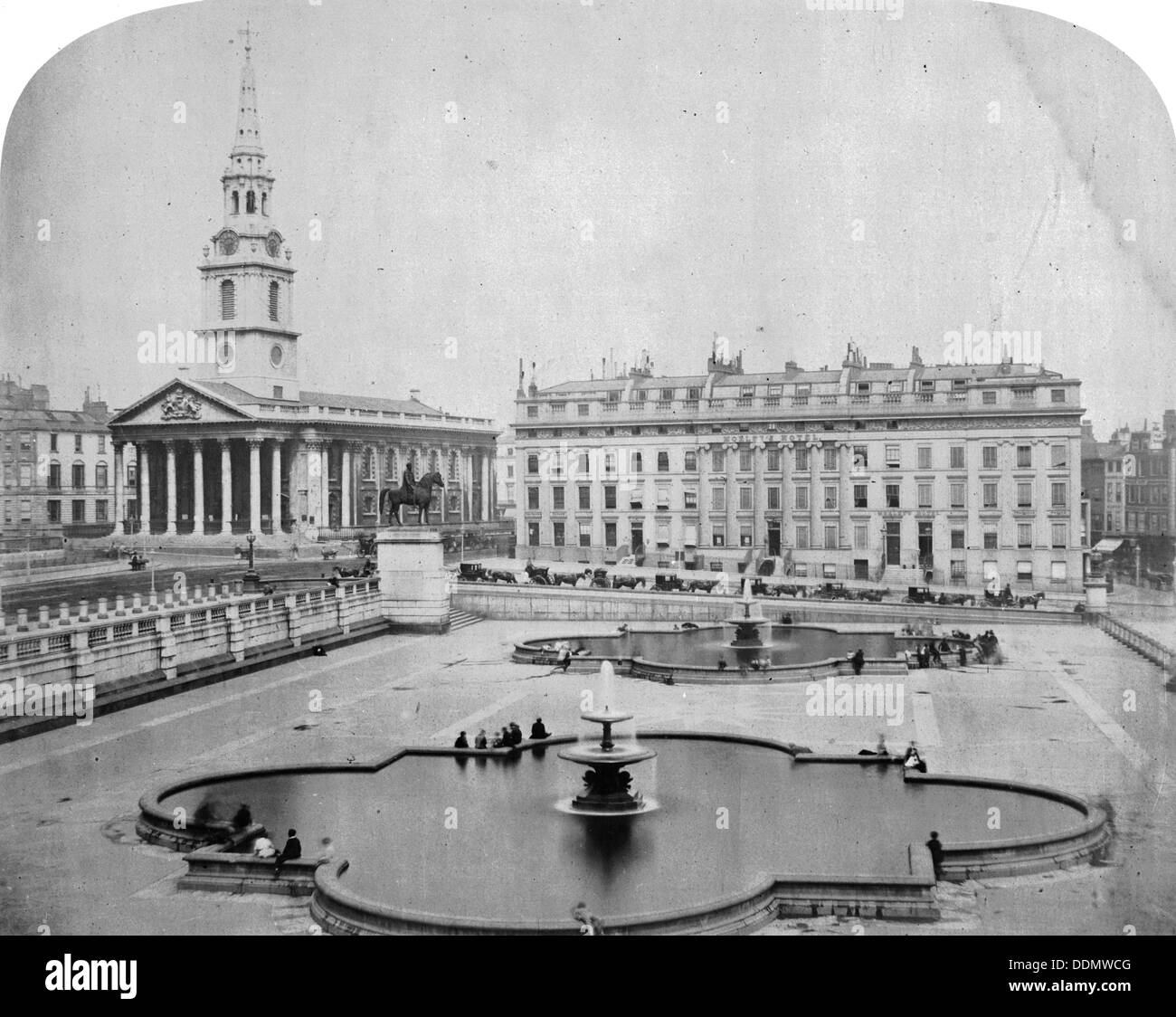 Ein Blick nach Osten über Trafalgar Square, London, c1850. Künstler: Roger Fenton Stockfoto