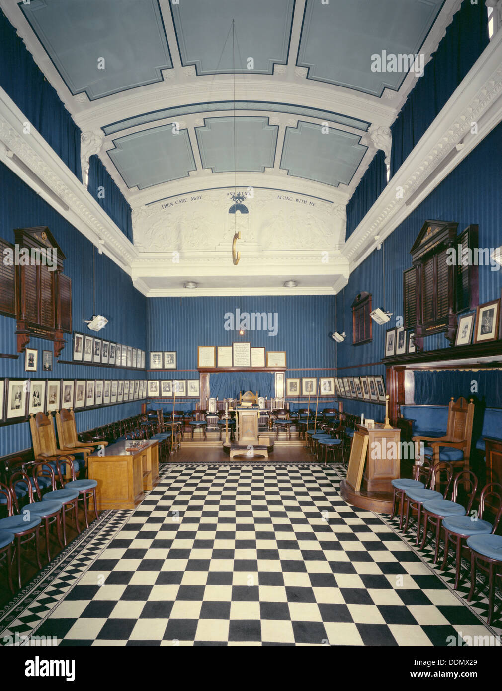 Innenansicht der Masonic Hall, Pangbourne, Berkshire, 2000. Künstler: JO Davies Stockfoto