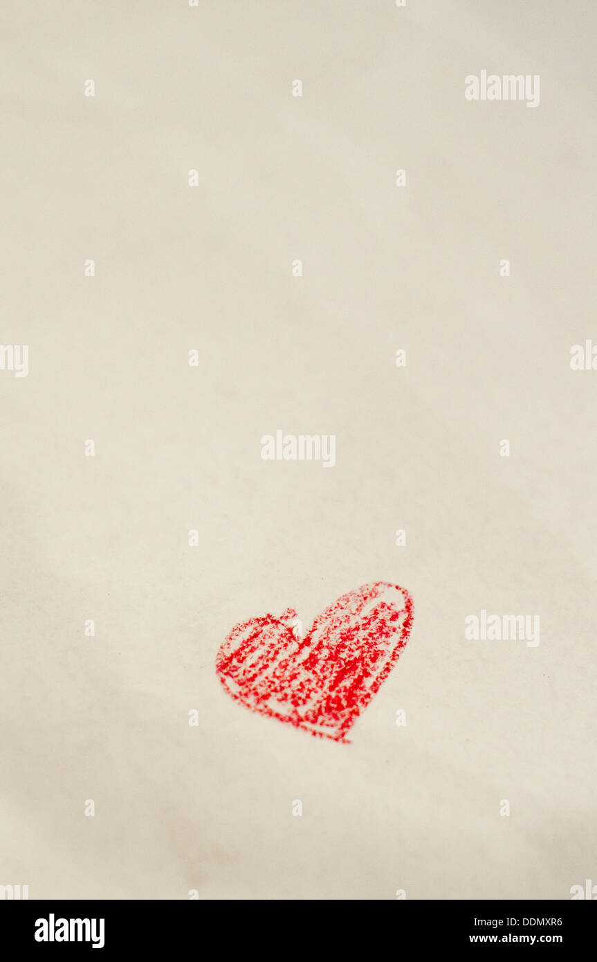 die Hand gezeichnete Herzform für Liebe oder Valentinstag Konzepte. Stockfoto