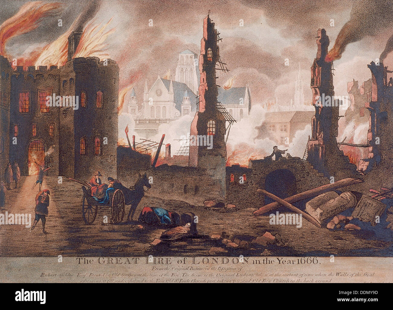 Ludgate, großes Feuer von London, London, 1792. Künstler: William Birke Stockfoto
