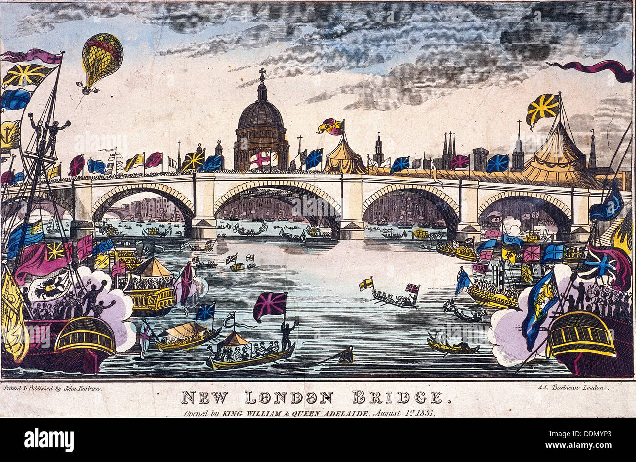 London Bridge (neu), London, 1831. Künstler: Anon Stockfoto