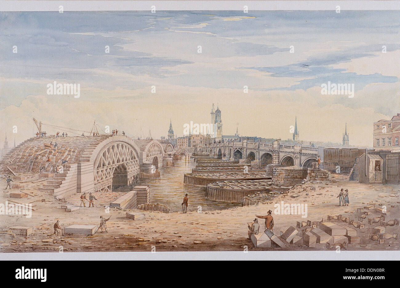 London Bridge (neu und alt), London, 1828. Künstler: G Yates Stockfoto