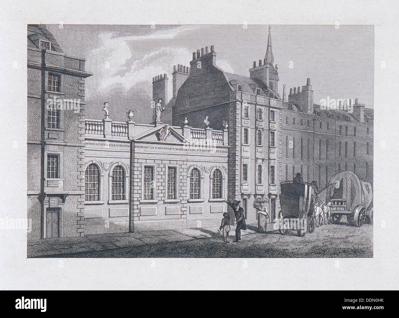 Str. Pauls Schule, London, 1814. Künstler: Samuel Owen Stockfoto