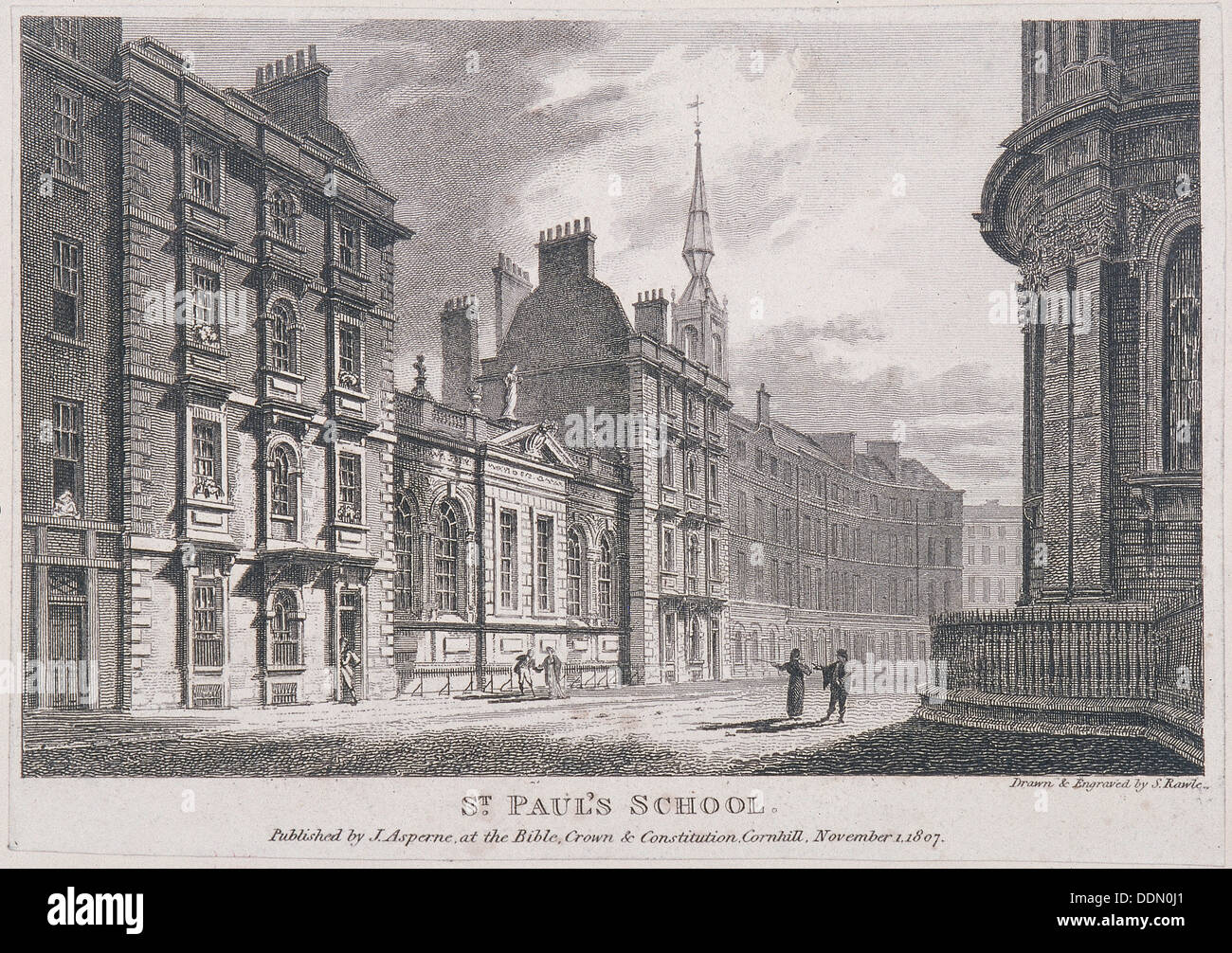 Str. Pauls Schule, London, 1807. Künstler: Samuel Rawle Stockfoto