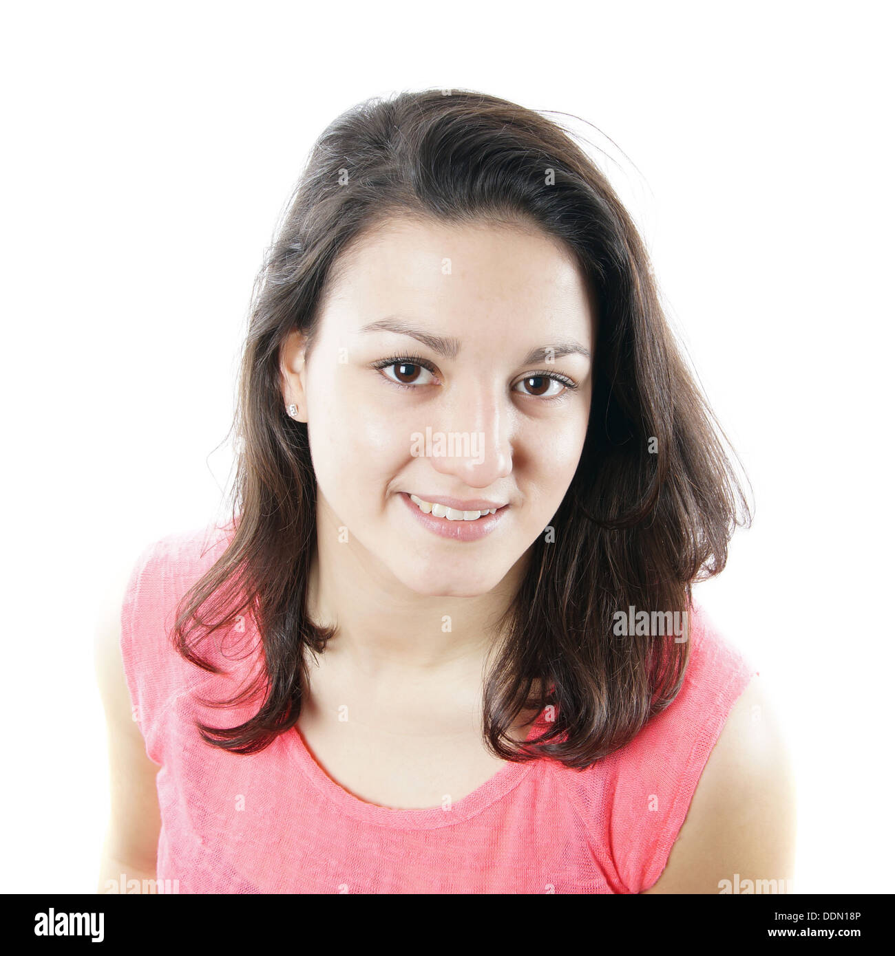 Teenager-Mädchen lächelnd in die Kamera Stockfoto