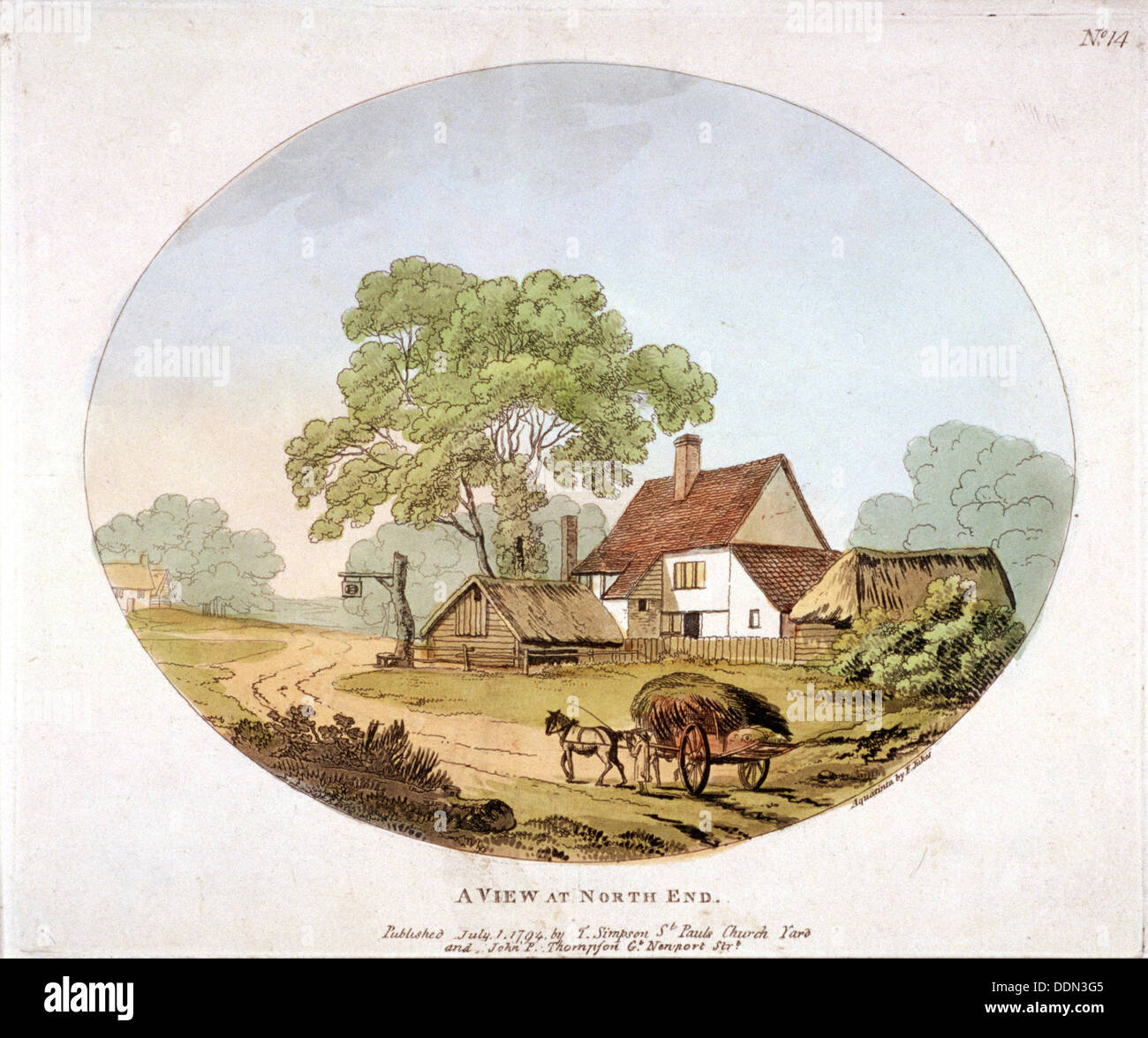 Gesamtansicht von Hampstead, London, 1794. Künstler: Francis Jukes Stockfoto