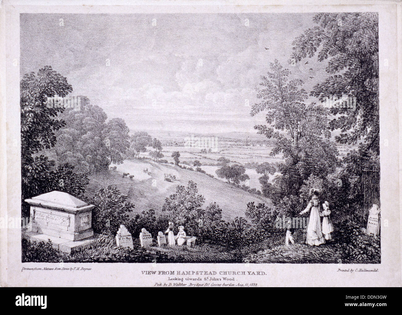 Gesamtansicht von Hampstead, London. 1822. Künstler: Thomas Mann Baynes Stockfoto