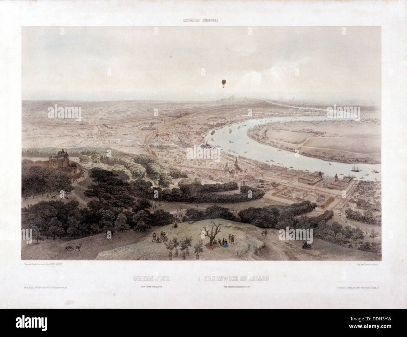 Greenwich, London, c1845. Künstler: Jules Louis Arnout Stockfoto