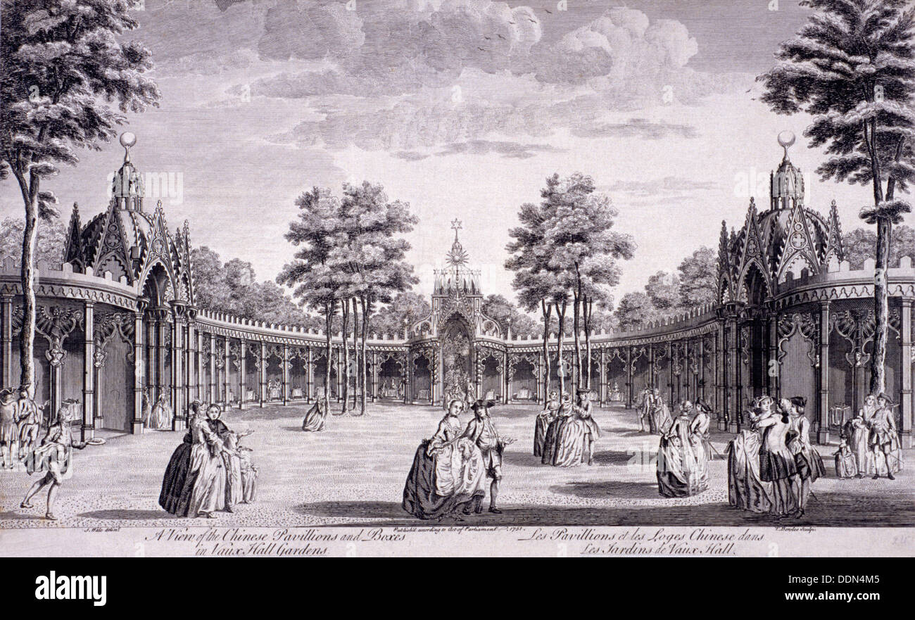 Vauxhall Gardens, Lambeth, London, 1751. Künstler: Thomas Bowles Stockfoto