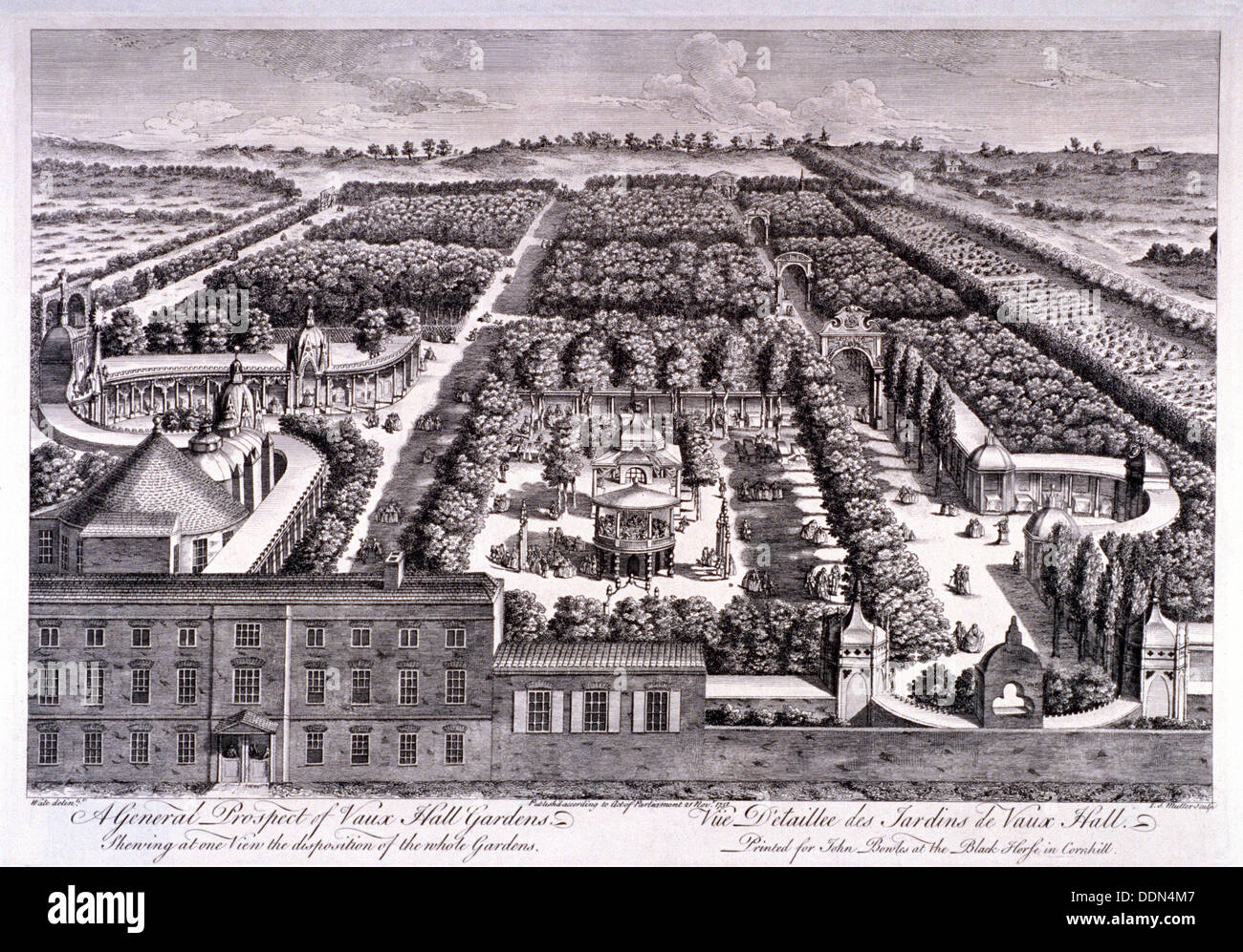 Vauxhall Gardens, Lambeth, London, 1751. Künstler: Johann Sebastian Müller Stockfoto