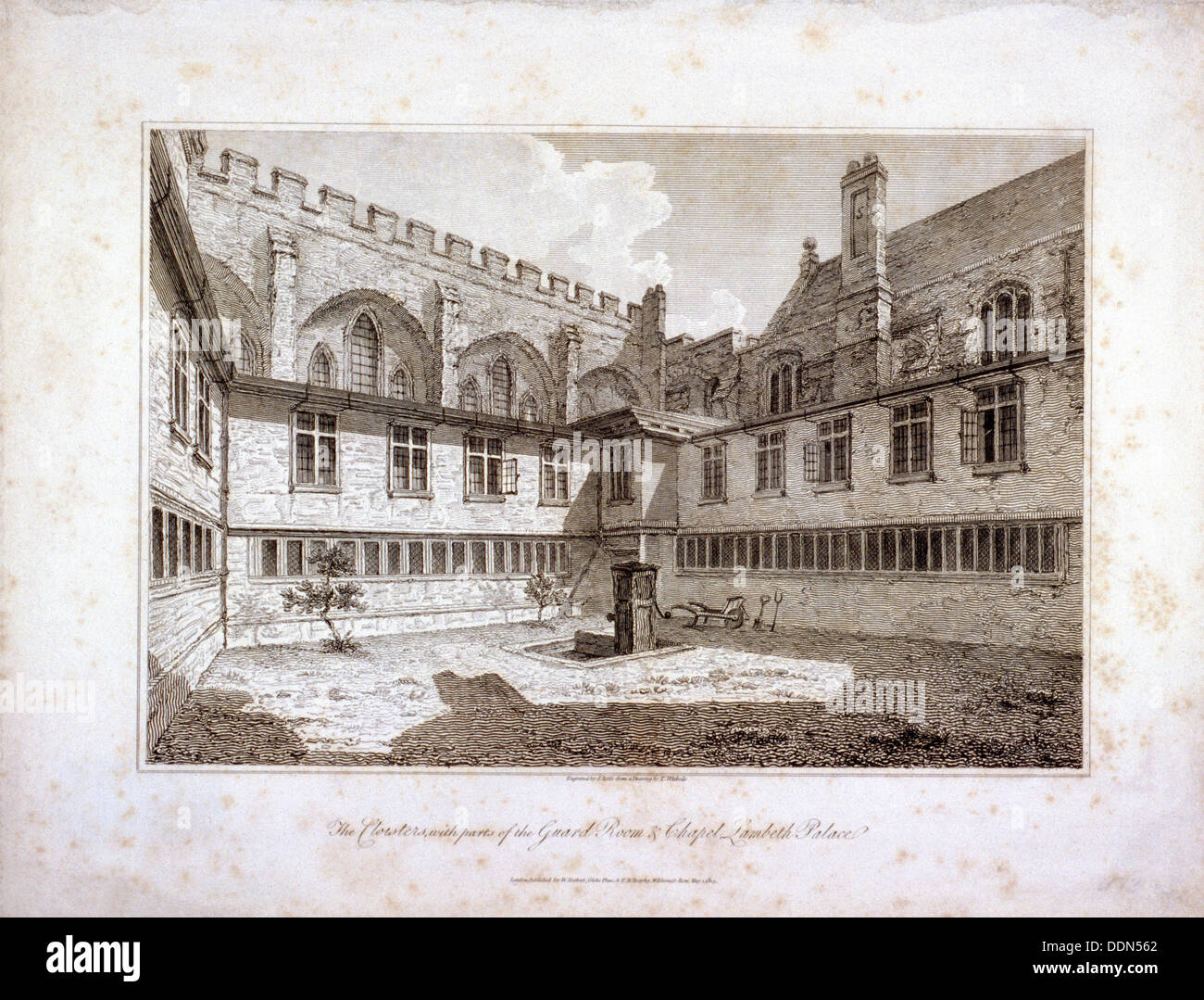 Lambeth Palace, London, 1805. Künstler: Robert Cabbel Roffe Stockfoto