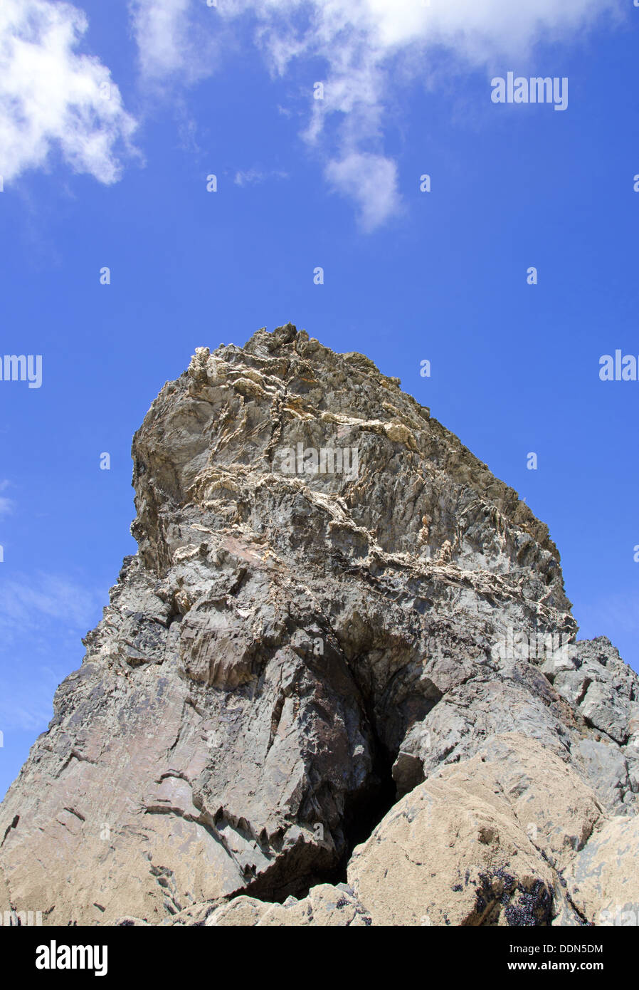 Meer-Stack Gipfel, Bedruthan Steps, Cornwall, UK Stockfoto