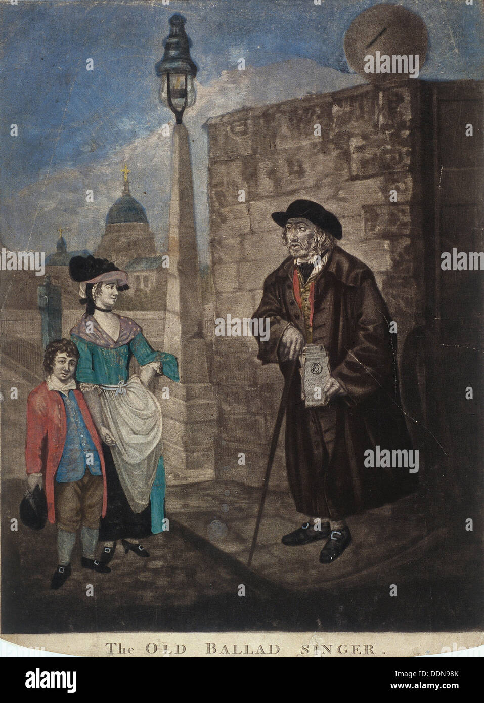 Alten Ballade Sänger stehen an einer Straßenecke, c1780. Künstler: JR Smith Stockfoto