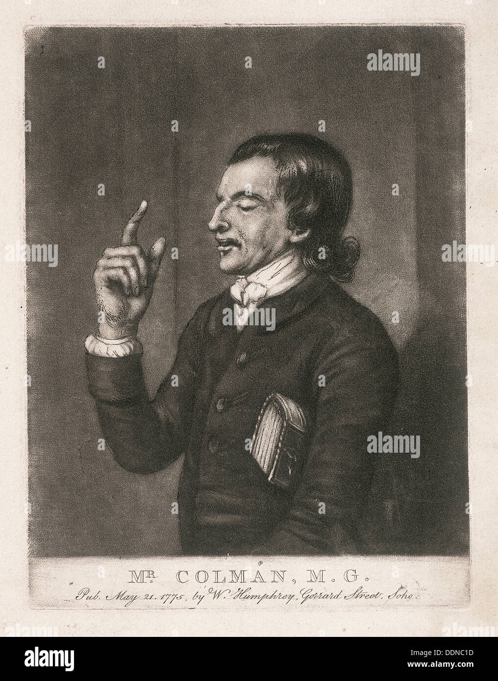 Herr Colman, ein Methodistenprediger 1775. Künstler: Anon Stockfoto