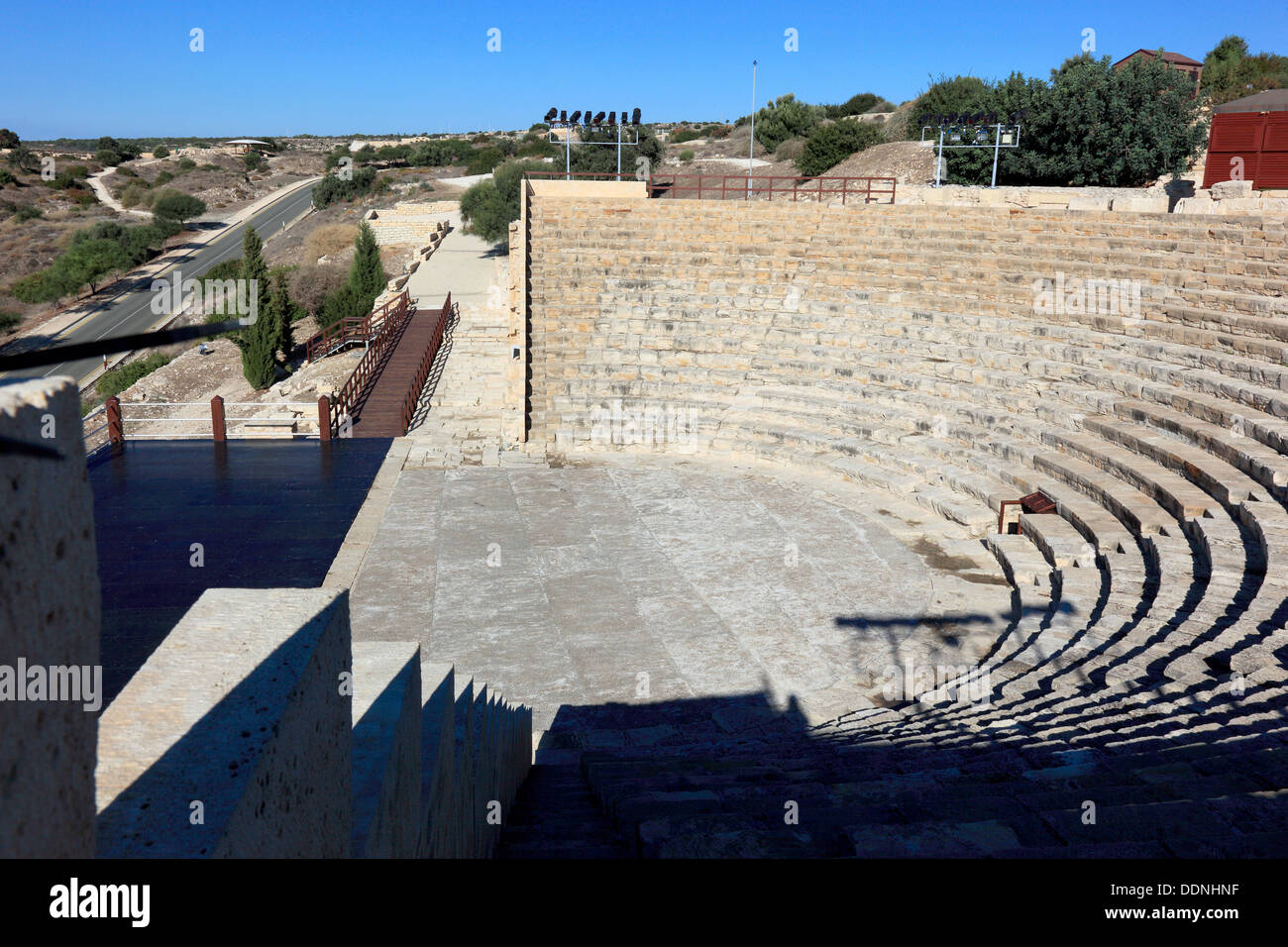 Zypern, Kourion, assyrischen Ku-ri-i, antike griechische, lateinische, Curium, historischen, antiken Ausgrabungsstätte, Ruinen, Römisches theater Stockfoto