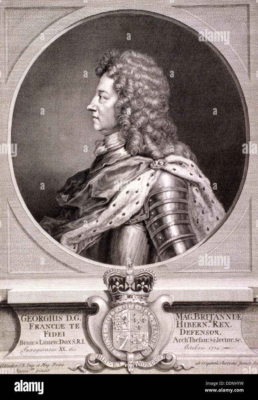 Georg i., König von Großbritannien, c1700. Künstler: J Chereau Stockfoto