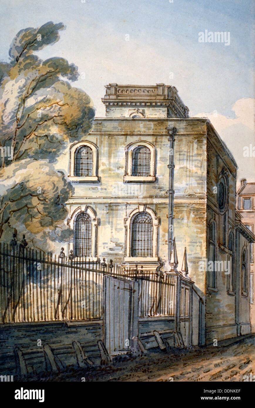 Kirche von All Hallows große, Upper Thames Street, London, 1813. Künstler: C John M Whichelo Stockfoto