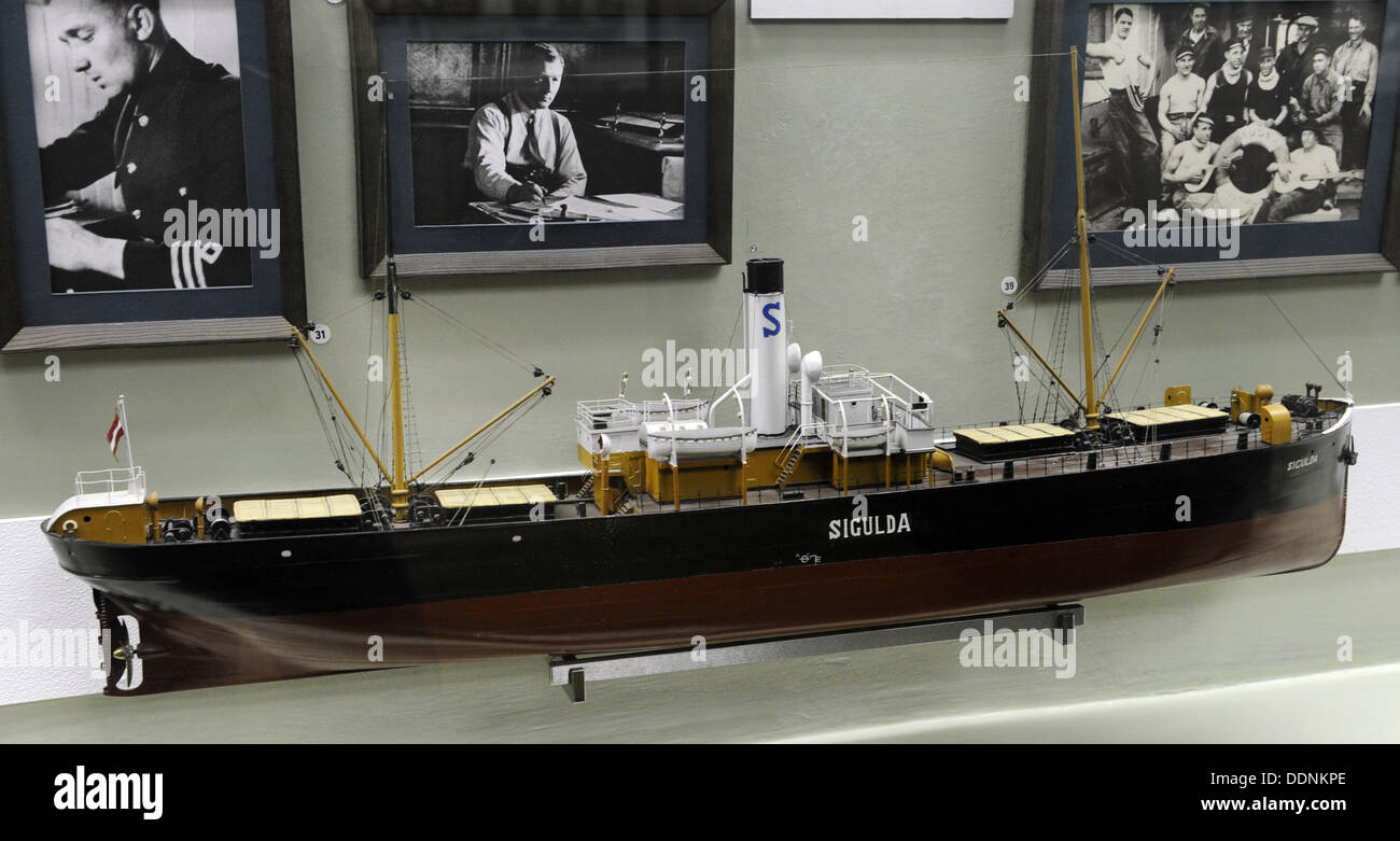 Dampfer Sigulda. Im Jahr 1901 erbaut. Rotterdam. Niederlande. Handelsflotte, 1921. Modell von D. Dmitrijevs, 1989 gemacht. Stockfoto