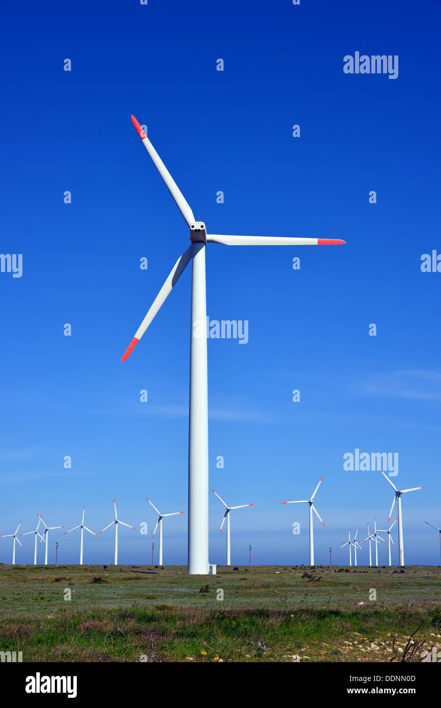 Turbinen Windpark - alternative Energiequelle Stockfoto