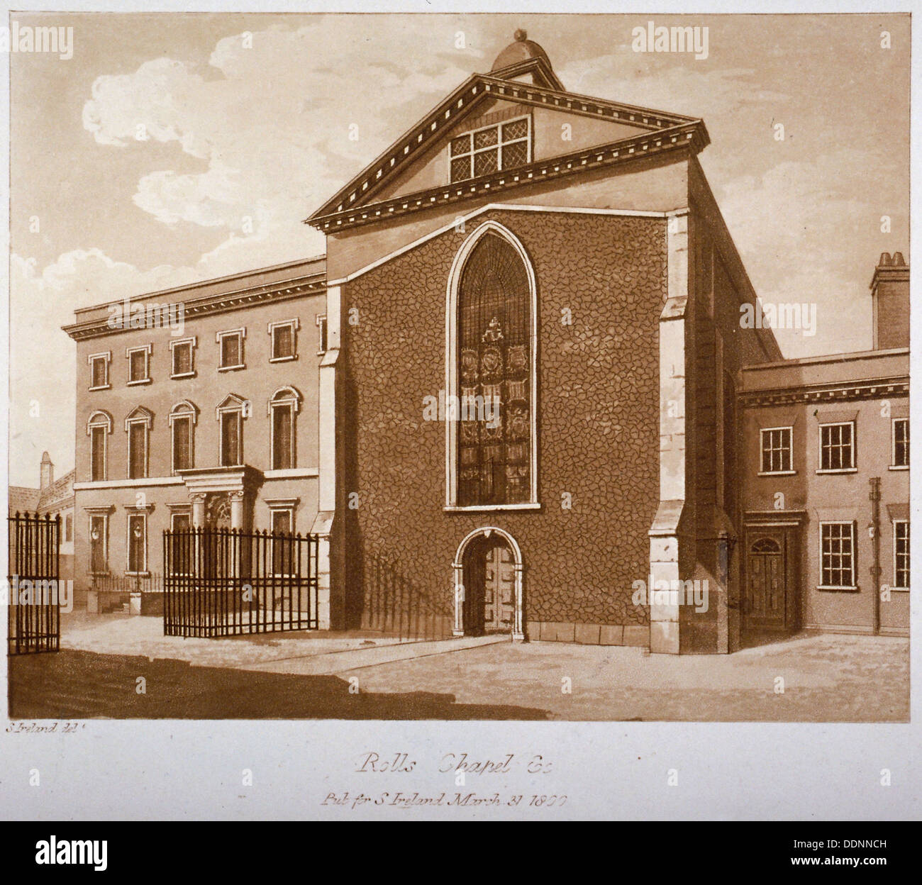 Rollen-Kapelle, Chancery Lane, City of London, 1800. Künstler: Anon Stockfoto