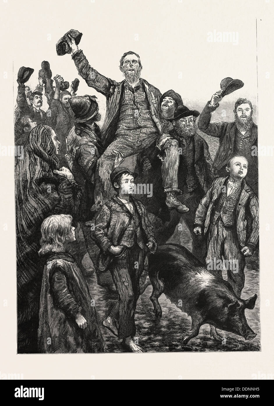 KONFERENZORGANISATION A politischer Gefangener Irland, 1888 Gravur Stockfoto