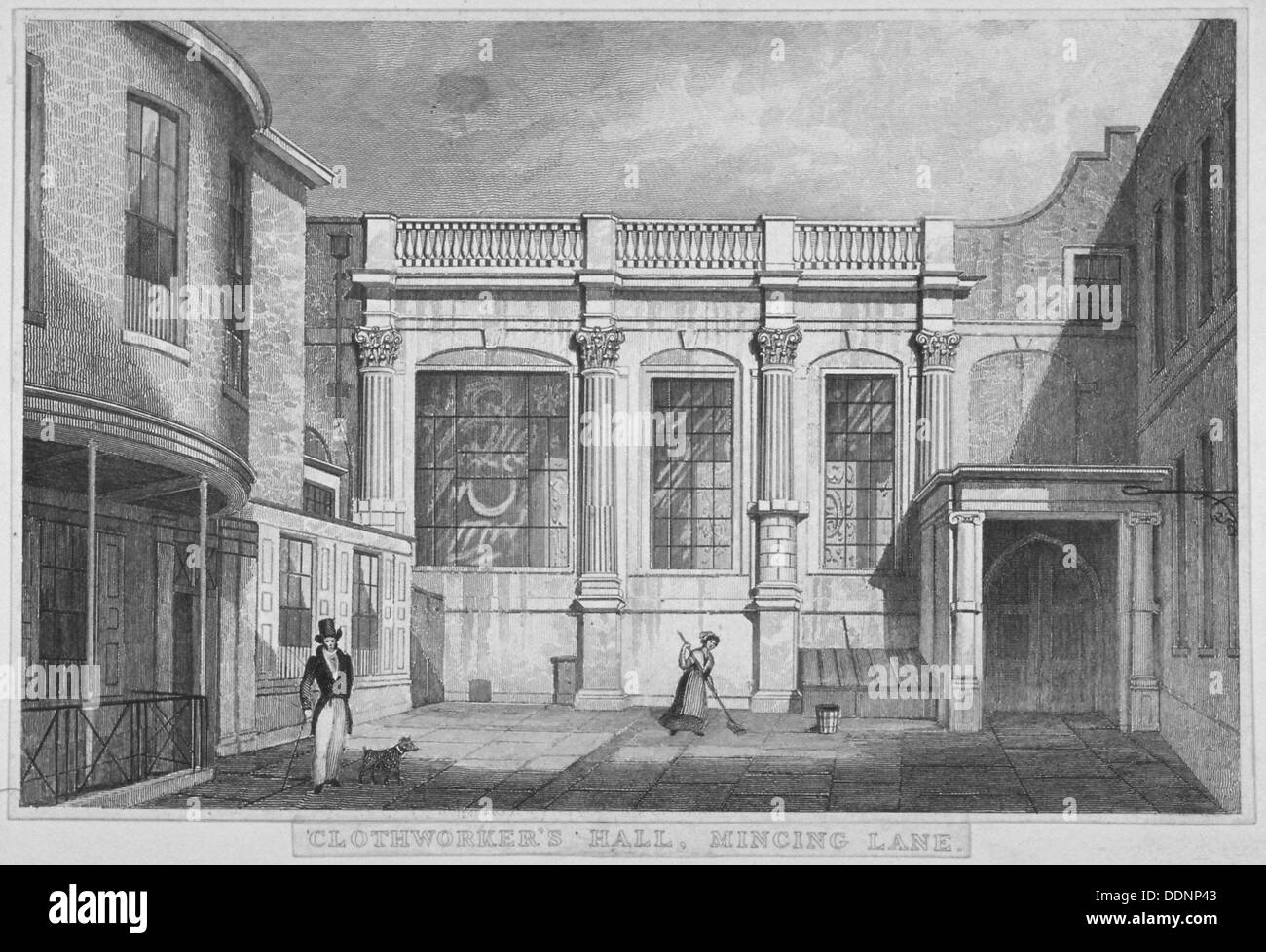 Clothworkers Halle, Wolfen Lane, City of London, 1830. Künstler: W Wallis Stockfoto
