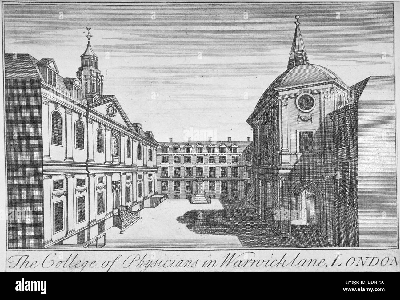 Royal College of Physicians, City of London, 1750. Künstler: Anon Stockfoto