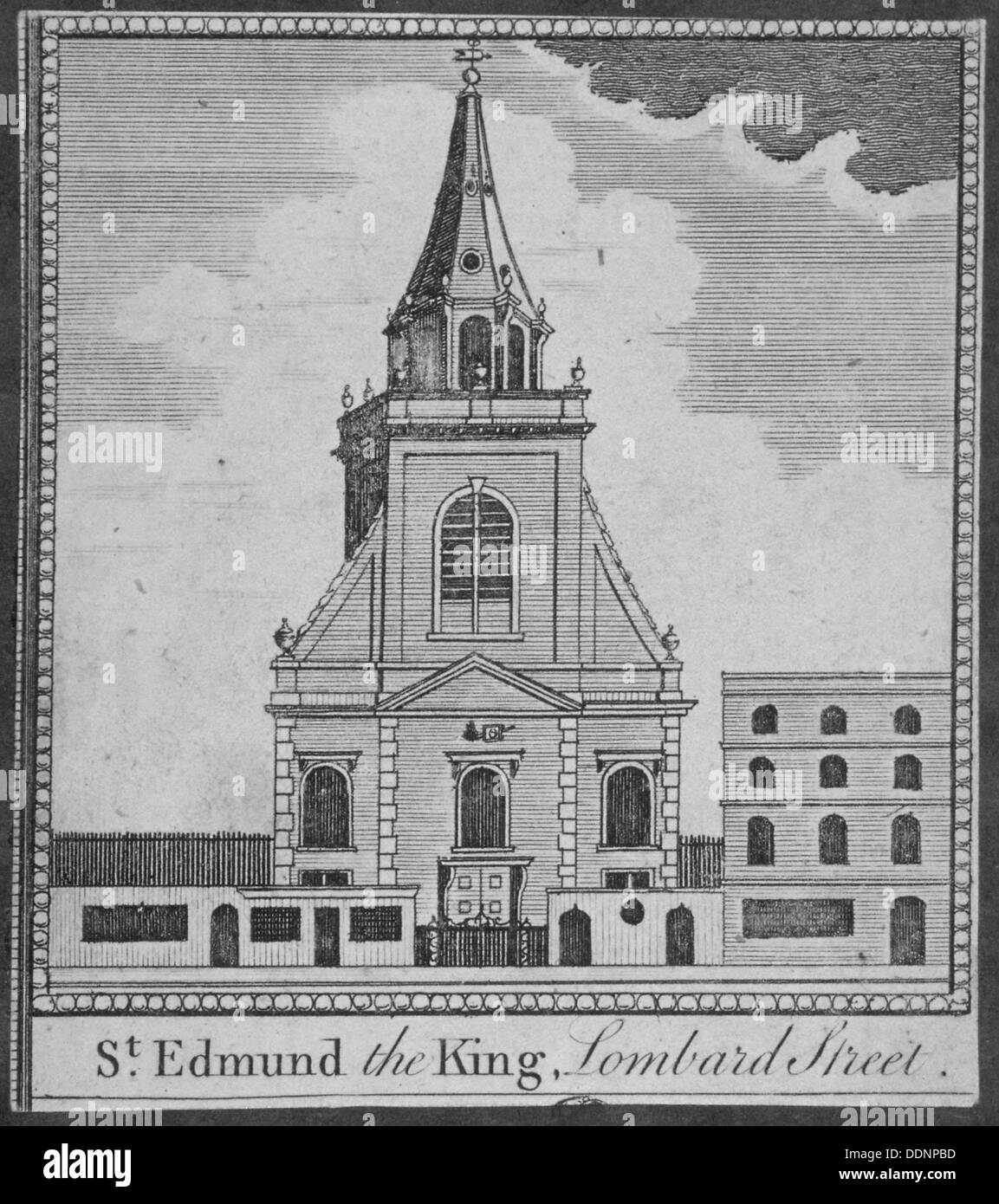 Westende der Kirche von St. Edmund König, City of London, 1750. Künstler: Anon Stockfoto