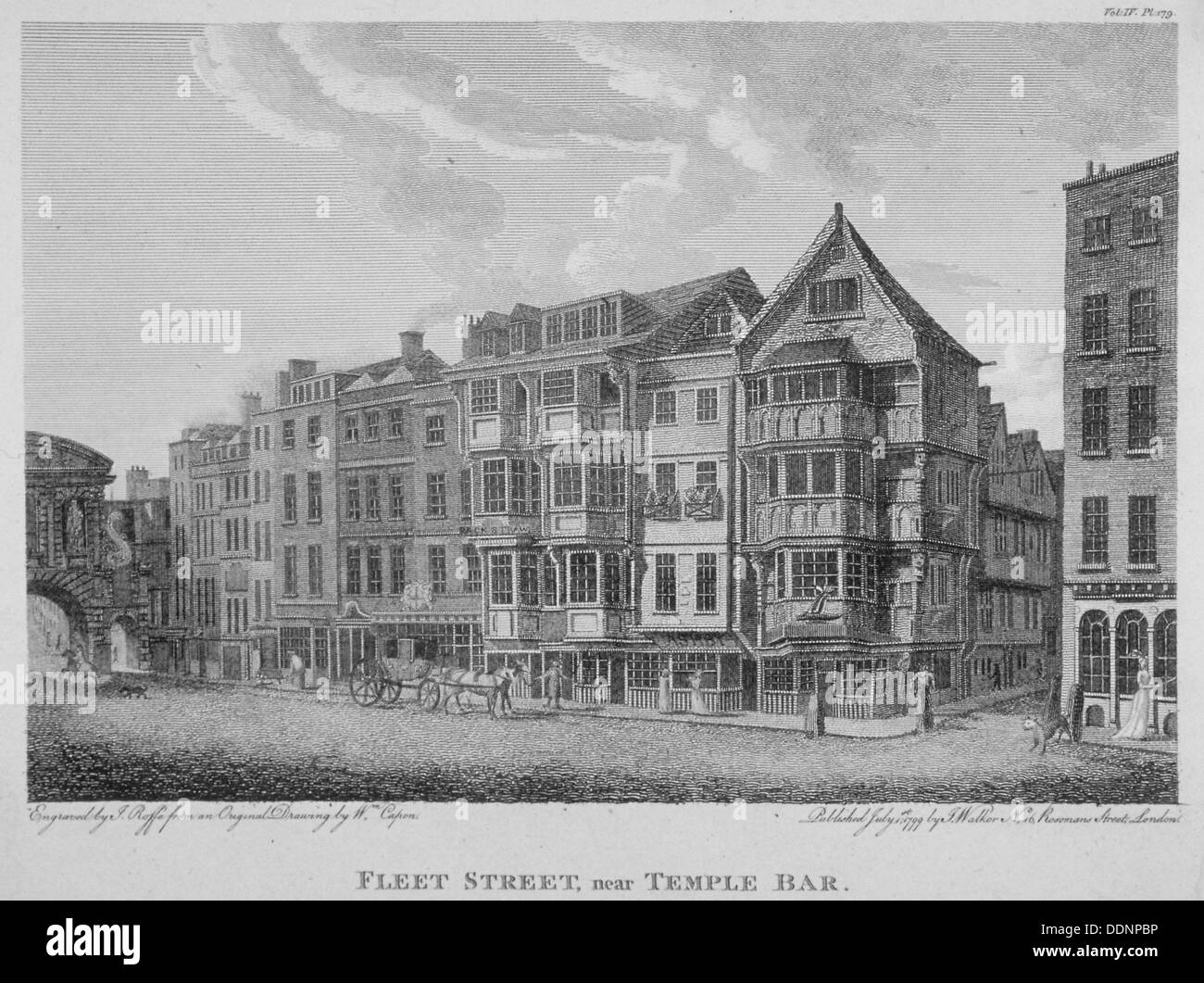 Fleet Street, City of London 1799. Künstler: John Roffe Stockfoto