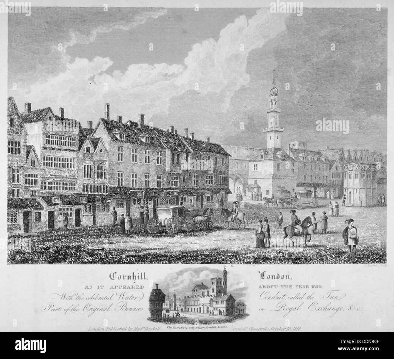 Cornhill, City of London, c1630 (1818). Künstler: Bartholomew Howlett Stockfoto