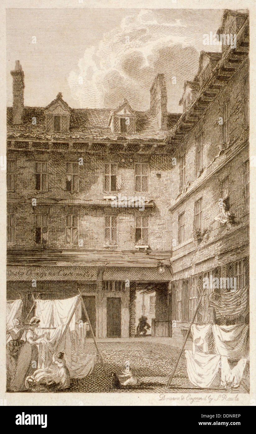 Grüne Laube Gericht, Old Bailey, City of London, 1803. Künstler: Samuel Rawle Stockfoto