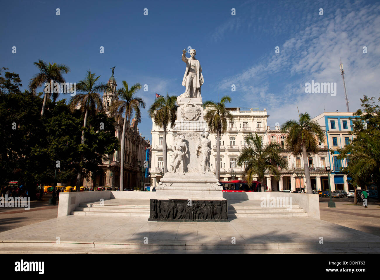 Jose Marti Denkmal auf den zentralen Platz Parque Central in Havanna, Kuba, Karibik Stockfoto