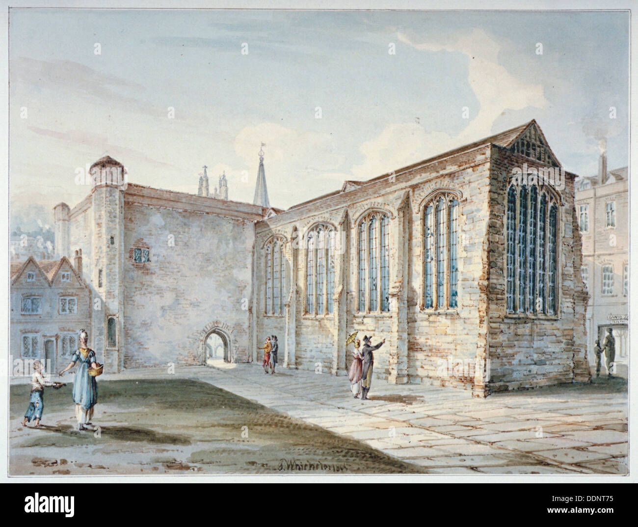 Heilige Dreifaltigkeit Kapelle, Leadenhall Street, bekannt als Leadenhall Kapelle, City of London, 1805.            Künstler: C John M Whichelo Stockfoto