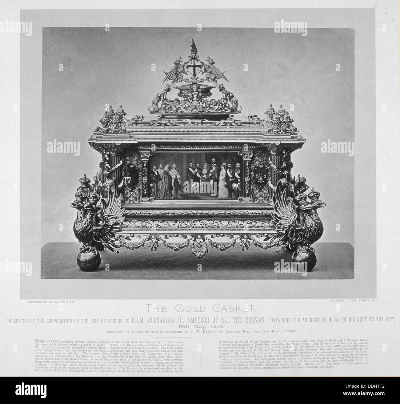 Goldene Schatulle Zar Alexander II. von Russland, 1874 von der Corporation of London vorgestellt. Künstler: Nick Elliott Stockfoto
