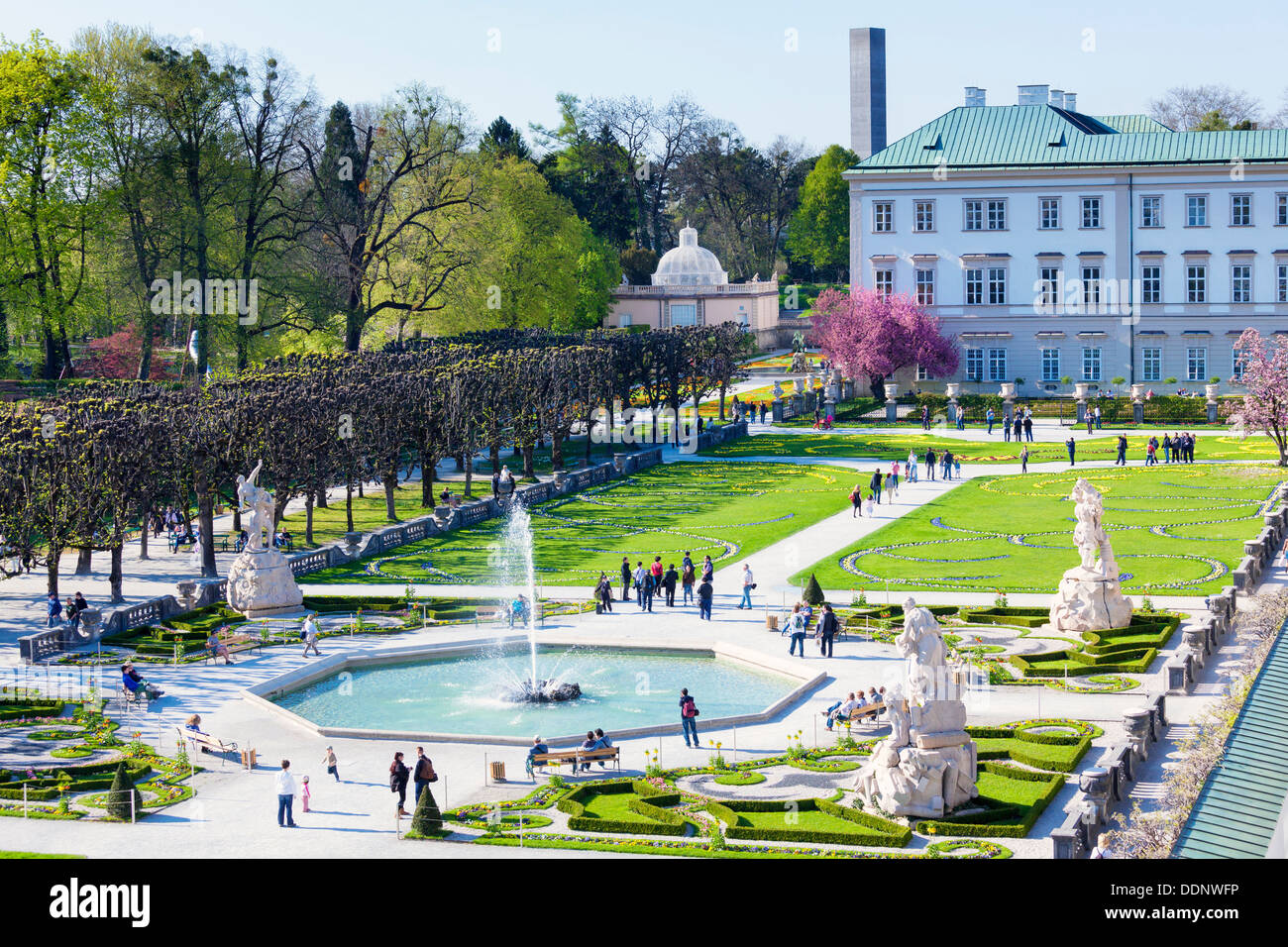 Mirabellgarten und Schloss Mirabell, Salzburg, Austria, Europe Stockfoto