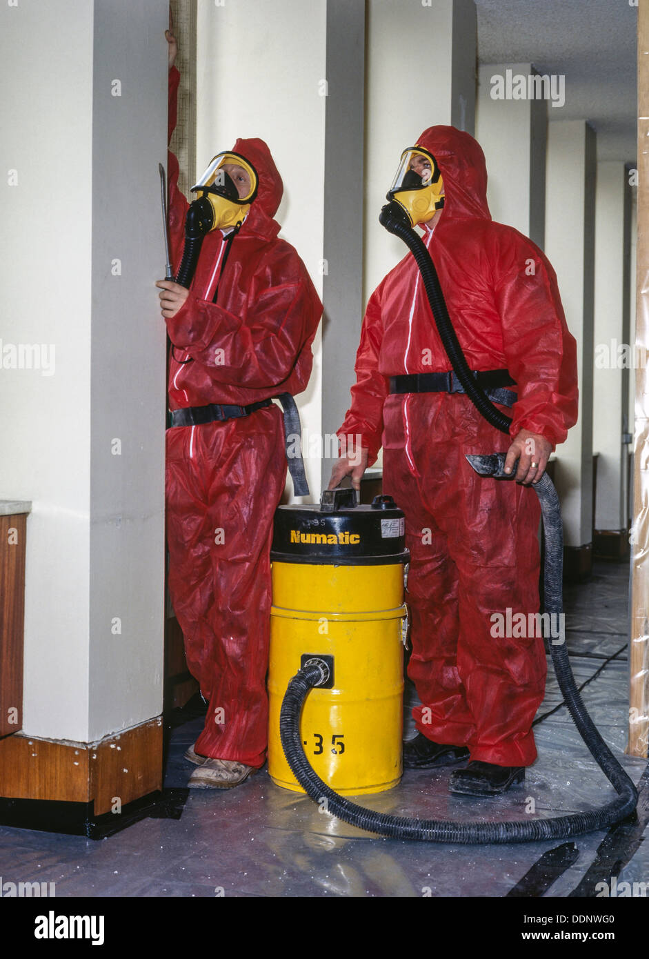 Asbestabbau Arbeiter, Großbritannien Stockfoto