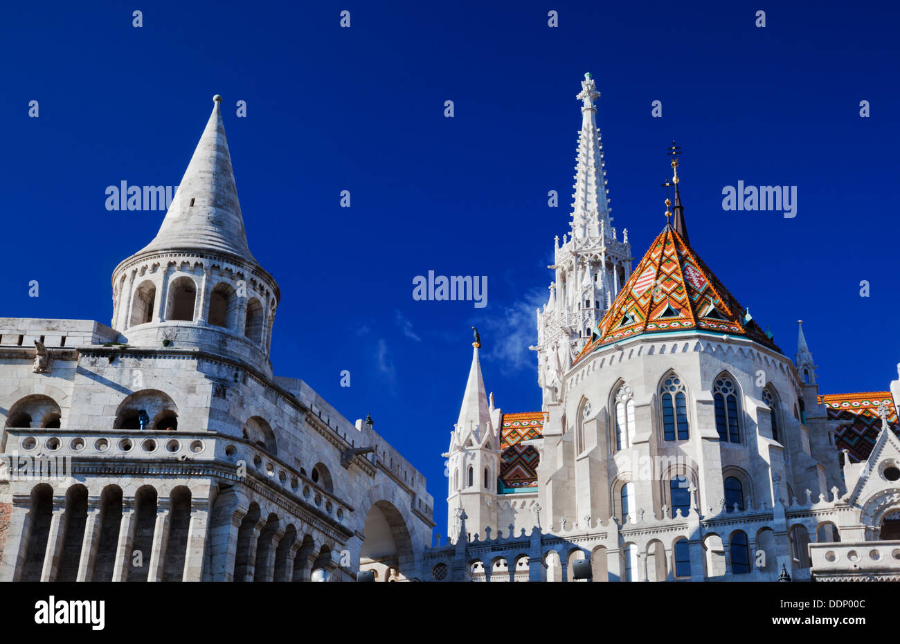 Fischerbastei auf dem Burgberg von Buda in Budapest, Ungarn Stockfoto