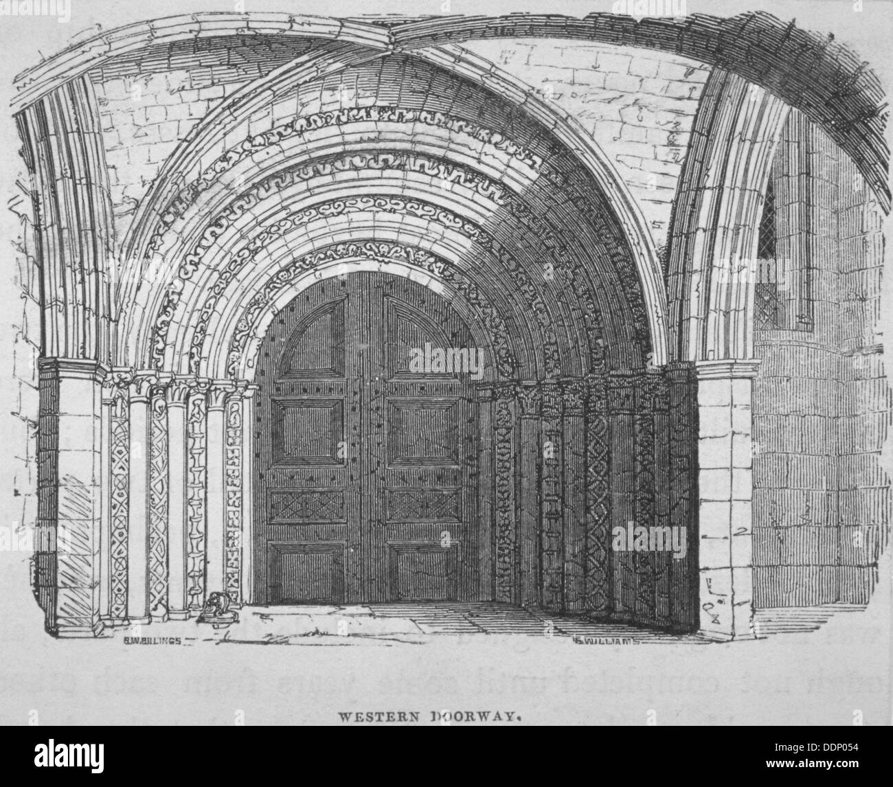 Westeingang der Temple Church, City of London, 1835. Künstler: Samuel Williams Stockfoto