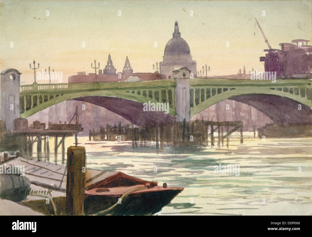 Southwark Bridge, London, 1930. Künstler: Samuel Harry Hancock Stockfoto