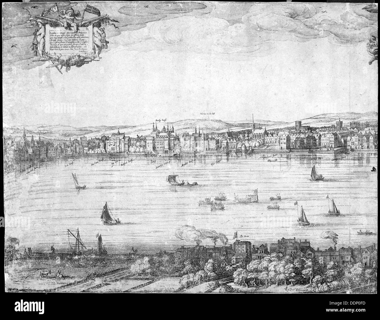 Panorama von London, 1616.                                               Künstler: Claes Jansz Visscher Stockfoto