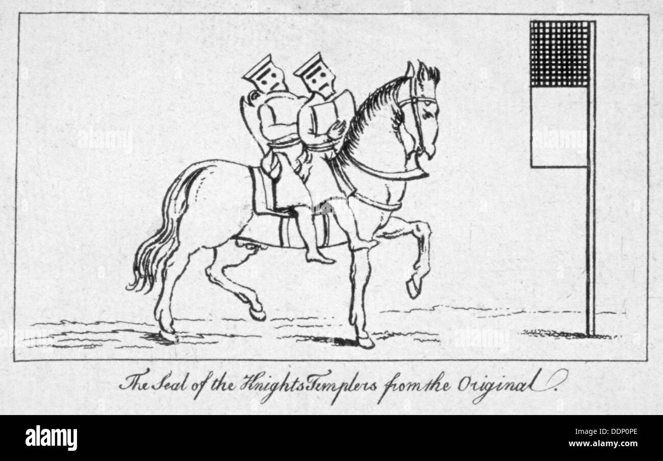 Kopie des Siegels des Ordens der Tempelritter, Temple Church, City of London, 1800.           Künstler: Anon Stockfoto
