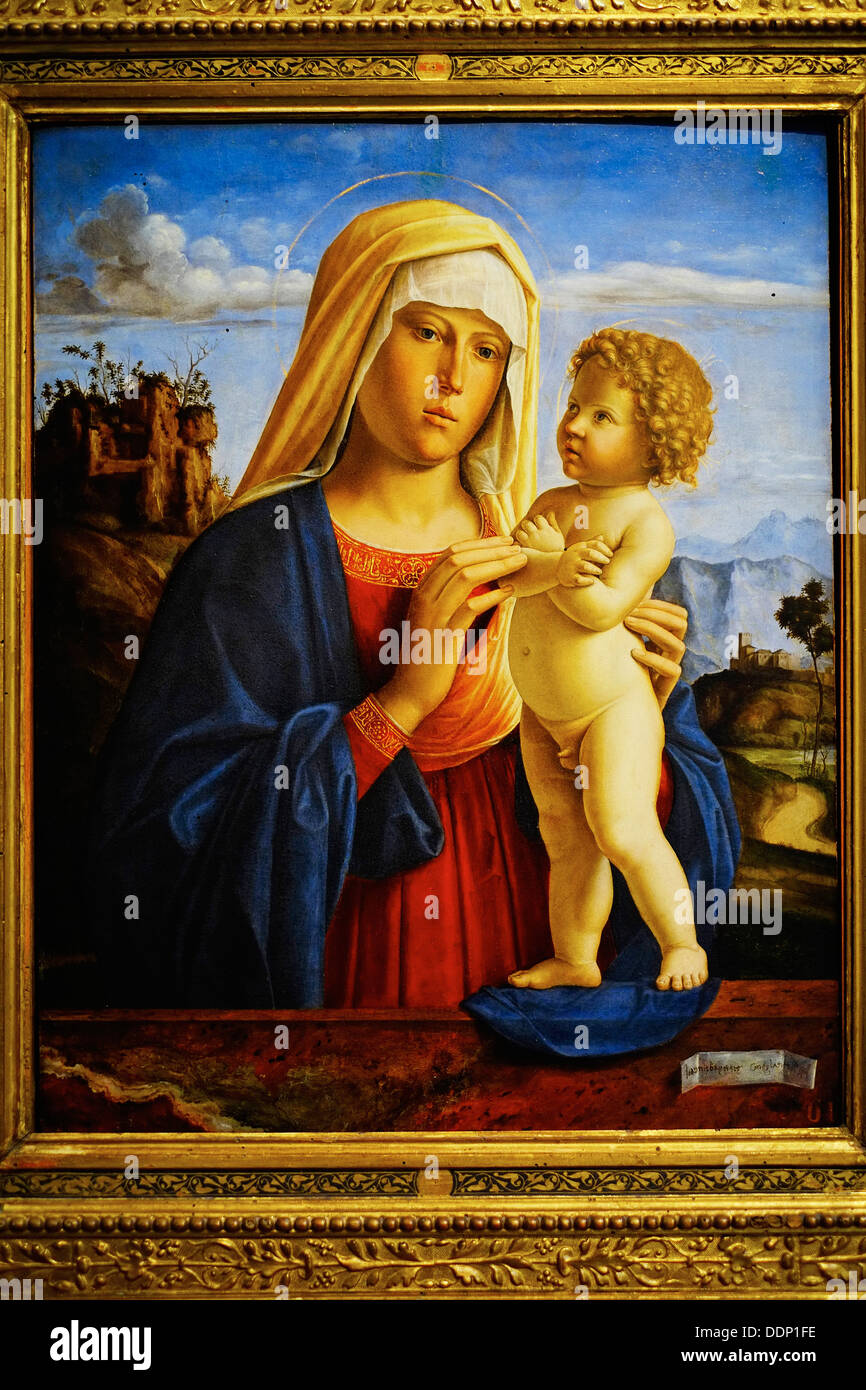 Italien, Emilia-Romagna, Bologna, Pinacoteca Nazionale Art Gallery, Madonna con il Bambino aus Giovanni Battista Cima Stockfoto